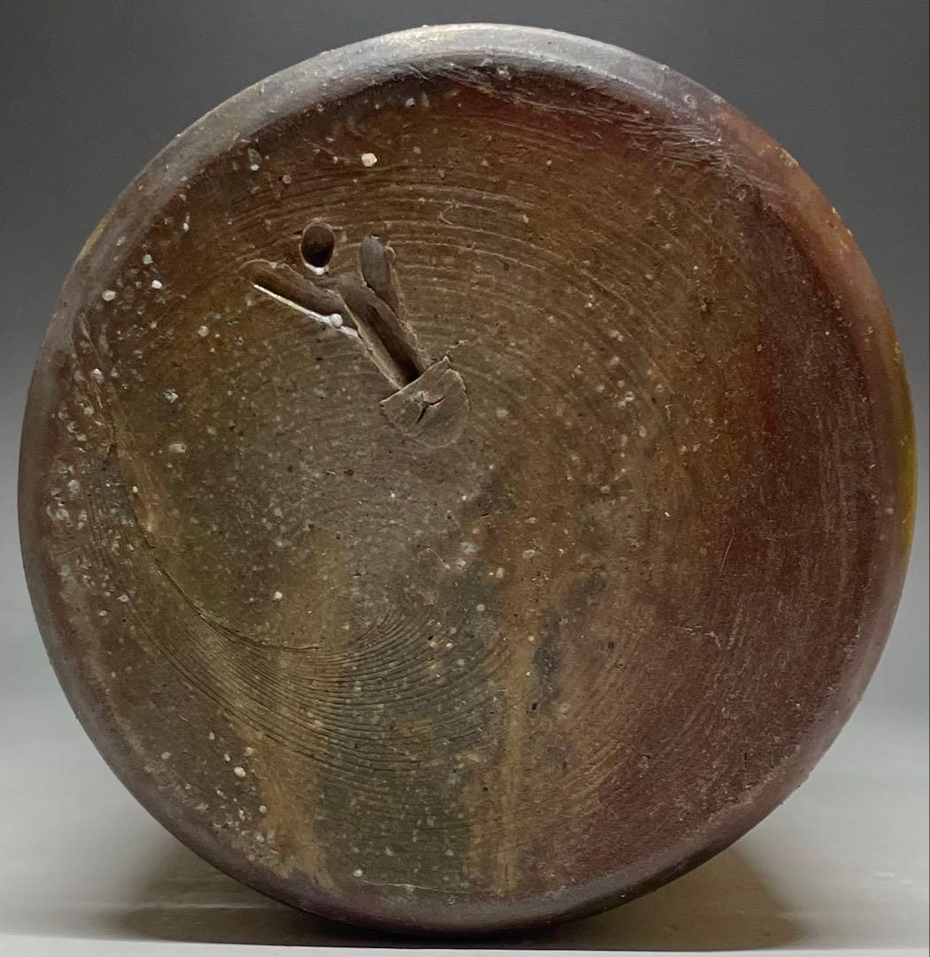 人間国宝　藤原雄　備前花入　耳付花入　備前焼　共箱　共布　栞　P5