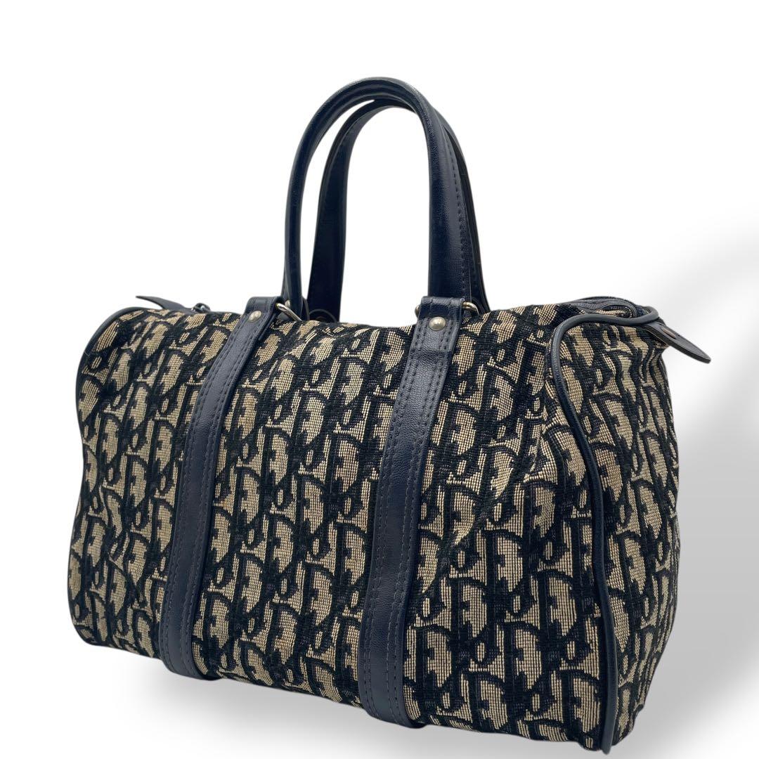 良品 Christian Dior ミニボストンバッグ キャンバス トロッター