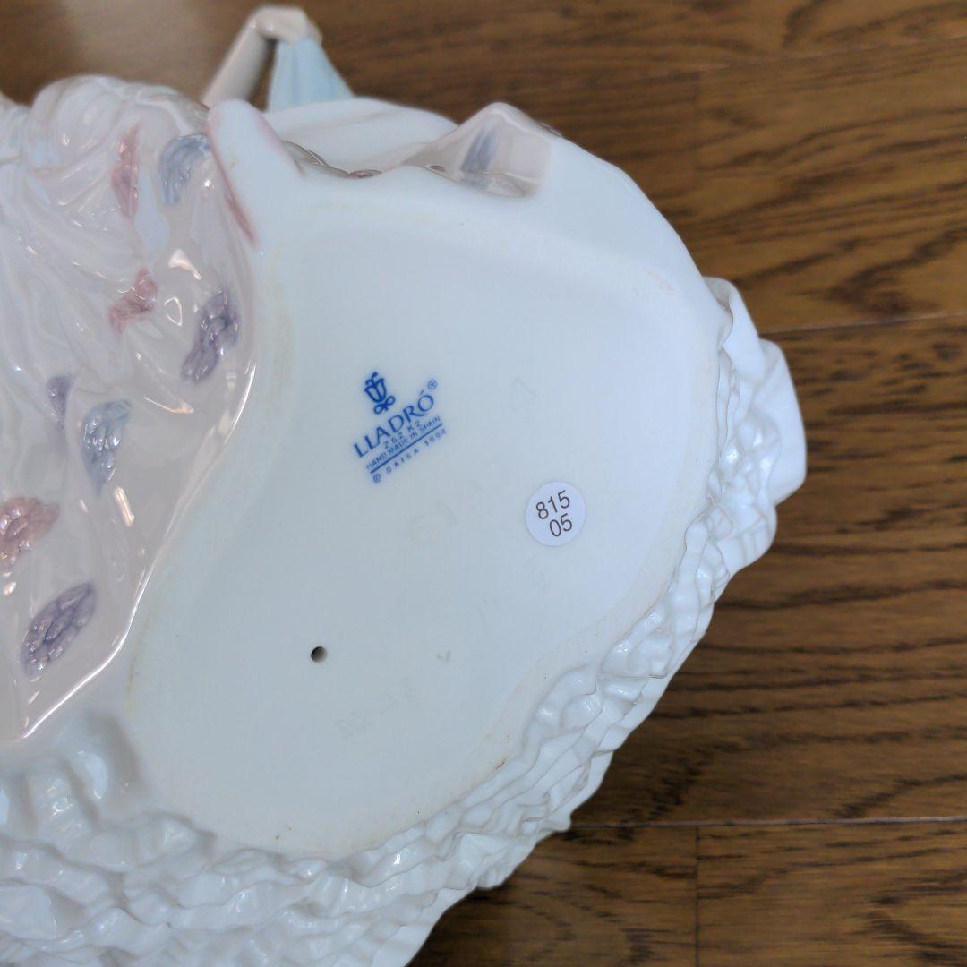 リヤドロ 置物 女性 小鳥 ワンピース