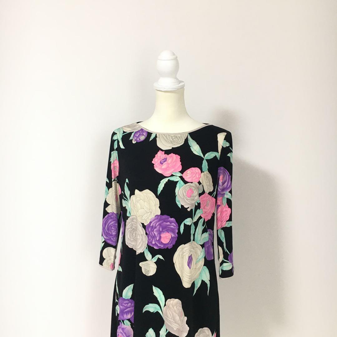 美品　LEONARD レオナール カンカン　ストレッチ　ワンピース