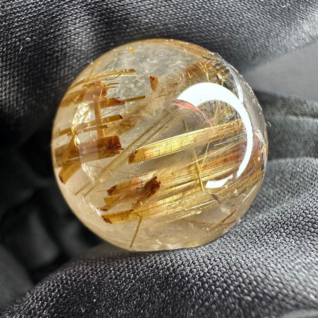 【財運・金運・事業運up❗️】レインボー☆タイチンルチル 丸玉 スフィアA1129