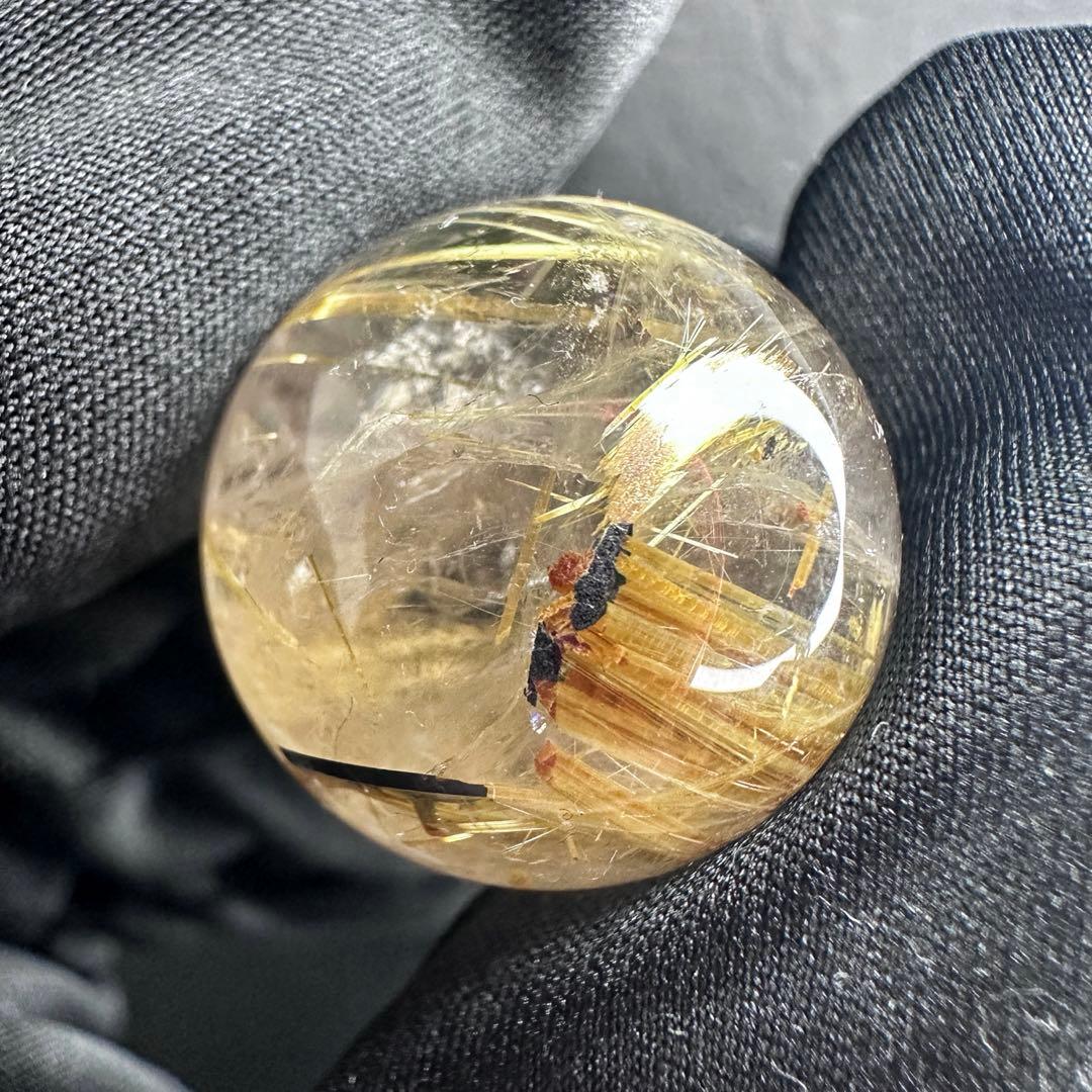 【財運・金運・事業運up❗️】レインボー☆タイチンルチル 丸玉 スフィアA1129