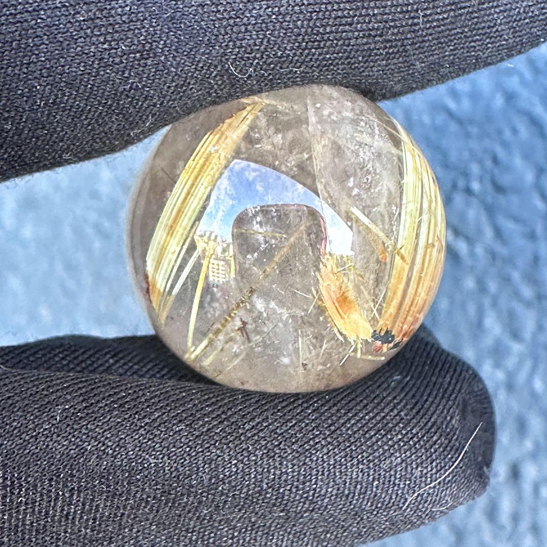 【財運・金運・事業運up❗️】レインボー☆タイチンルチル 丸玉 スフィアA1129