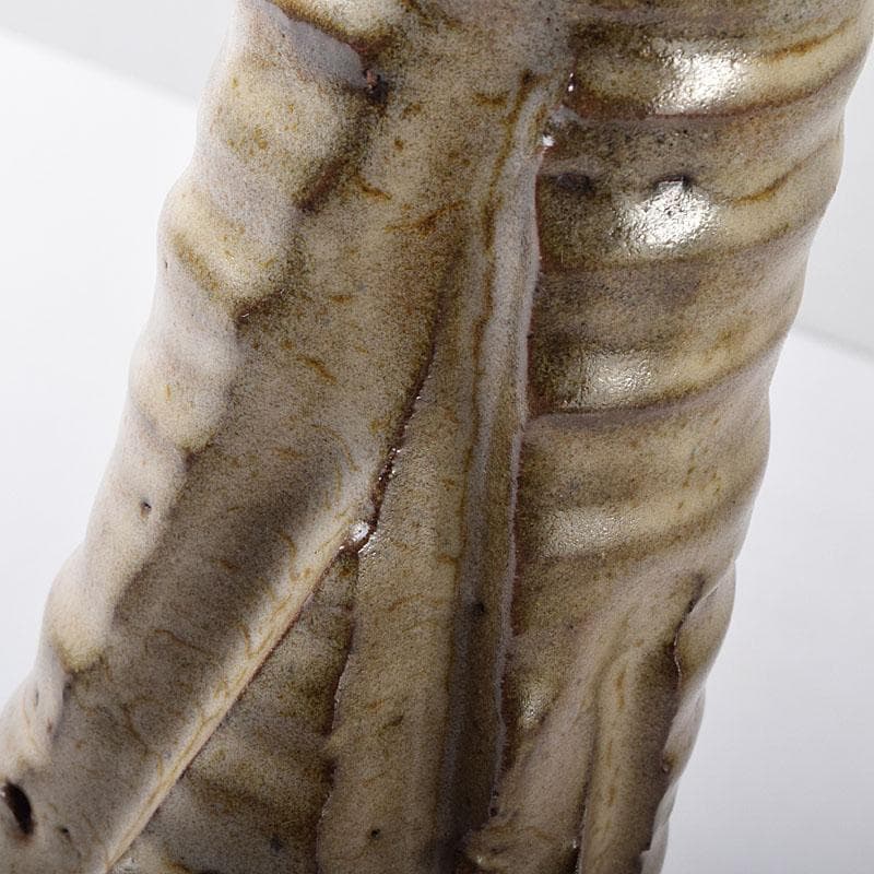 薩摩焼　古薩摩　大へら持ち手付　細長花生　花瓶　時代箱　M　R8727