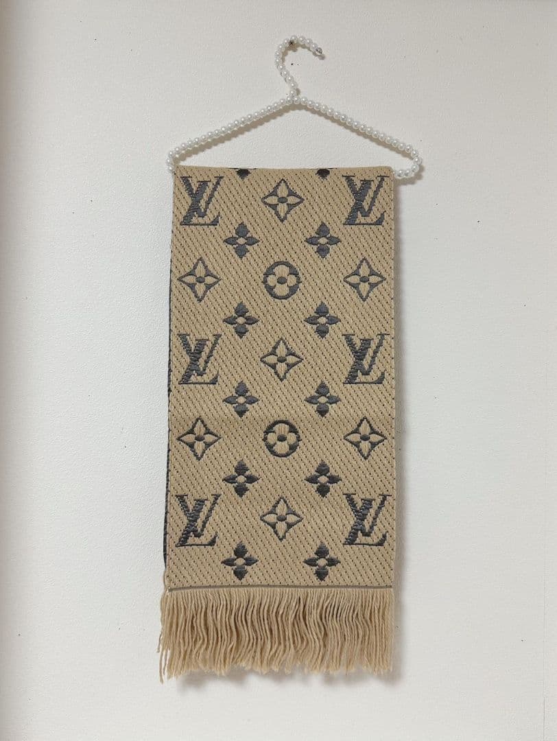 マフラーベージュモノグラムロゴLVノベルティ