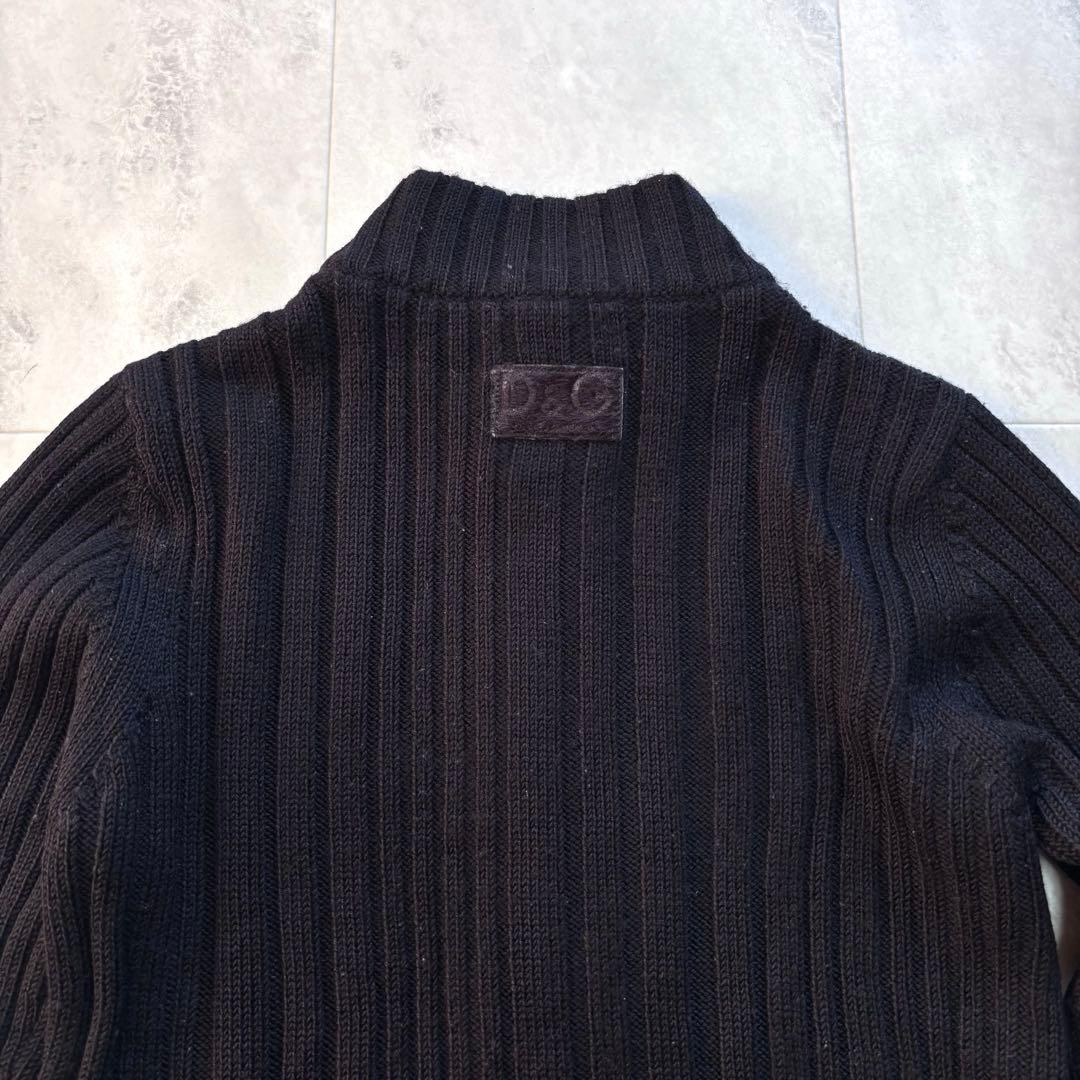 【archive】ドルチェ&ガッバーナ リブ ドライバーズニット イタリア製 黒
