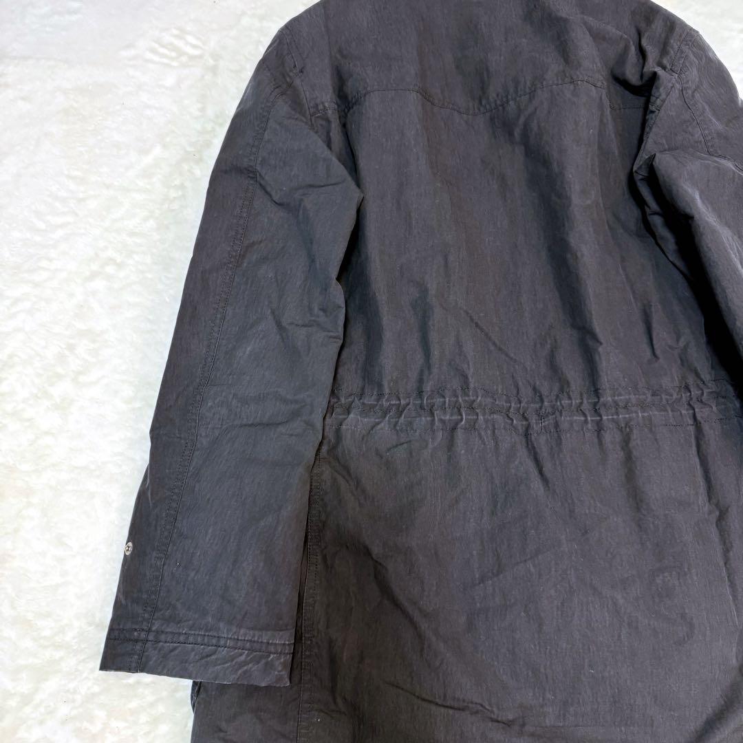 美品✨バーバリー　ステンカラーコート　ノバチェック　ブラック　XLサイズ