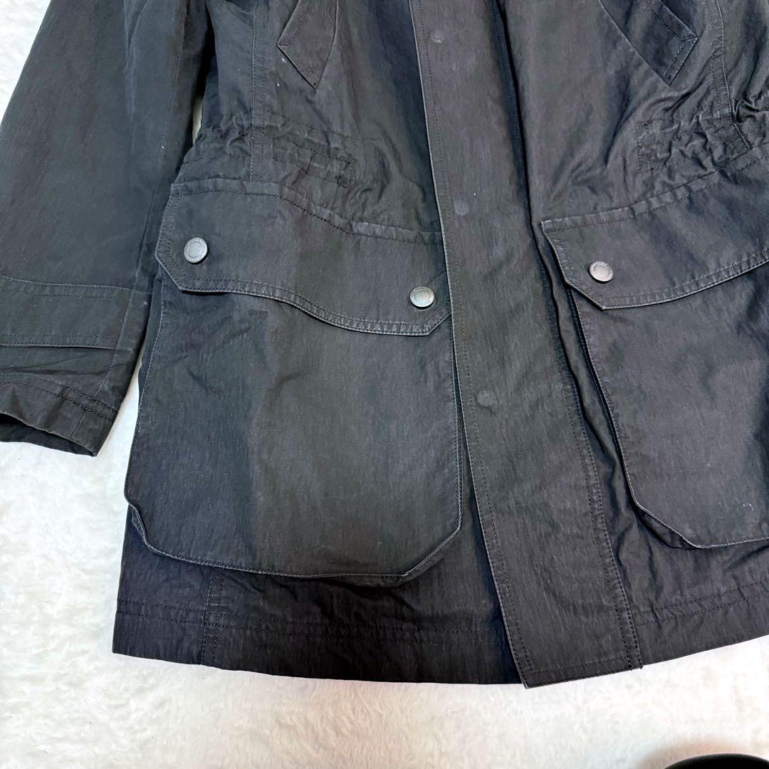 美品✨バーバリー　ステンカラーコート　ノバチェック　ブラック　XLサイズ