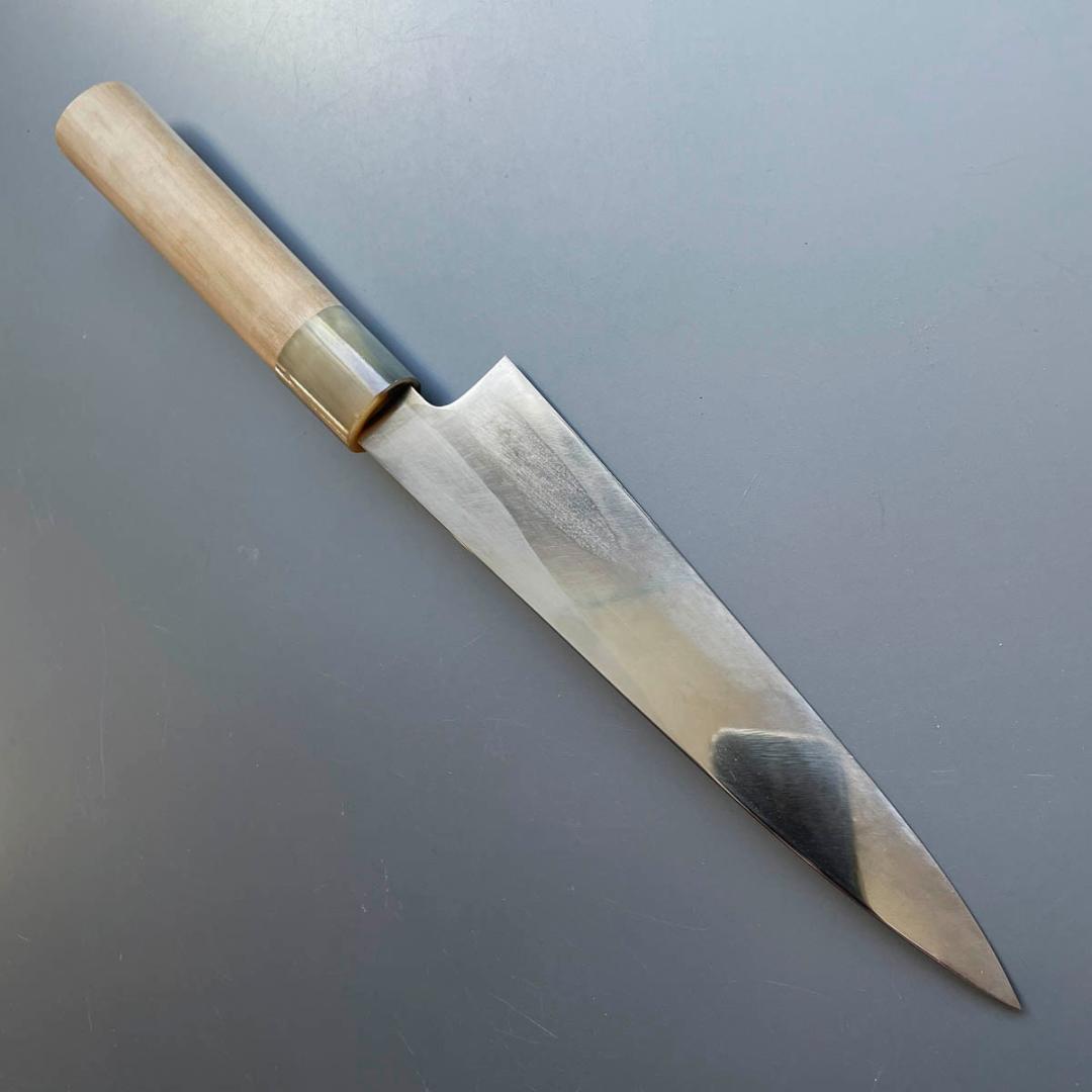 京都 有次 上製 相出刃包丁 6.5寸（19cm）白水牛柄（新品）