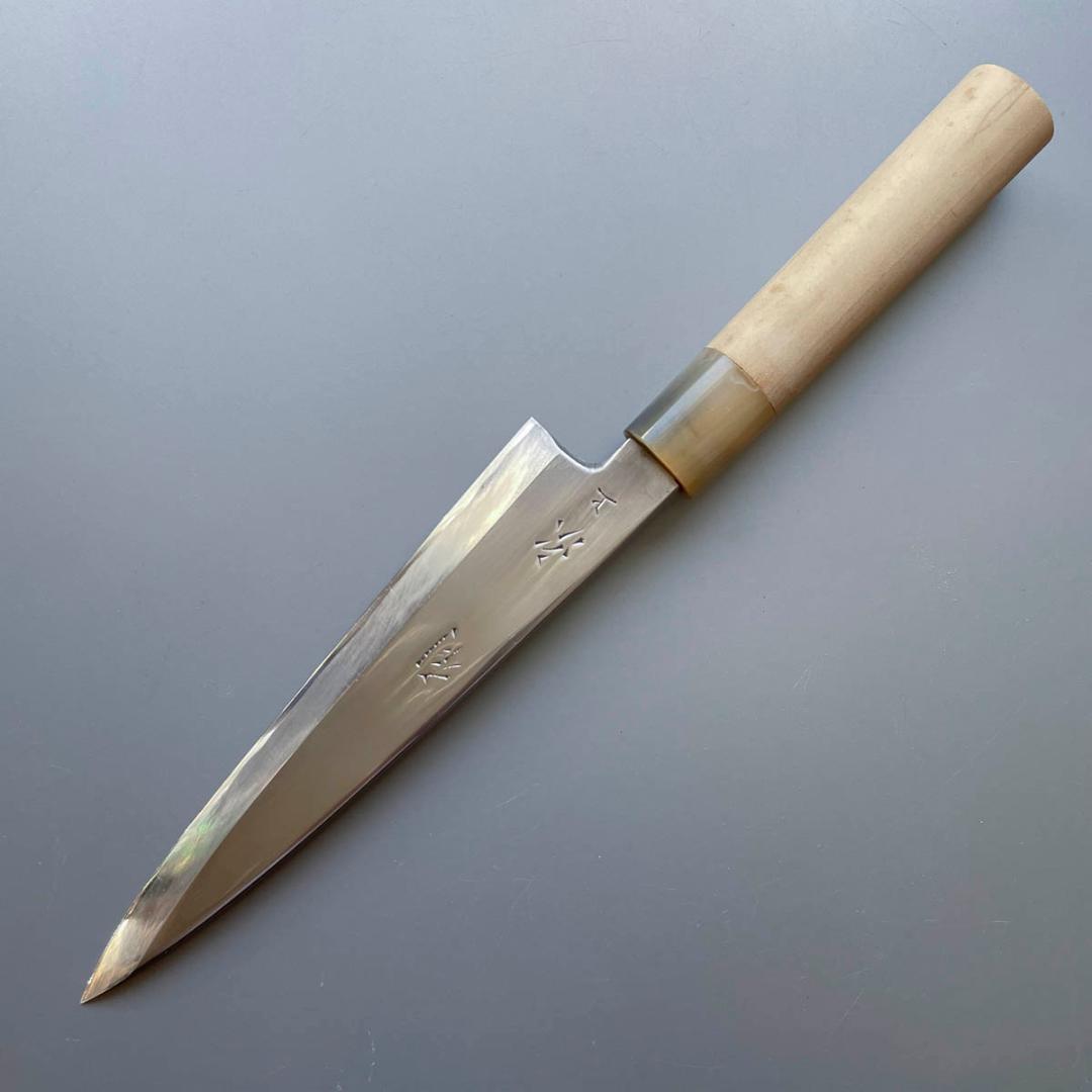 京都 有次 上製 相出刃包丁 6.5寸（19cm）白水牛柄（新品）