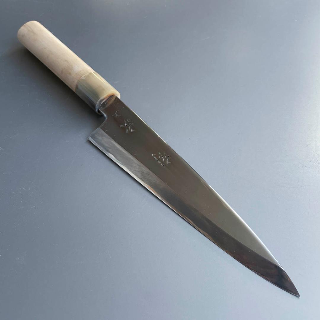 京都 有次 上製 相出刃包丁 6.5寸（19cm）白水牛柄（新品）