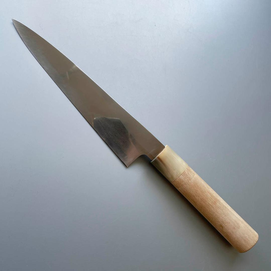 京都 有次 上製 相出刃包丁 6.5寸（19cm）白水牛柄（新品）