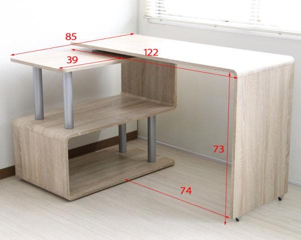 【新品・送料無料】パソコンデスク コーナー 回転　L字型 幅120cm