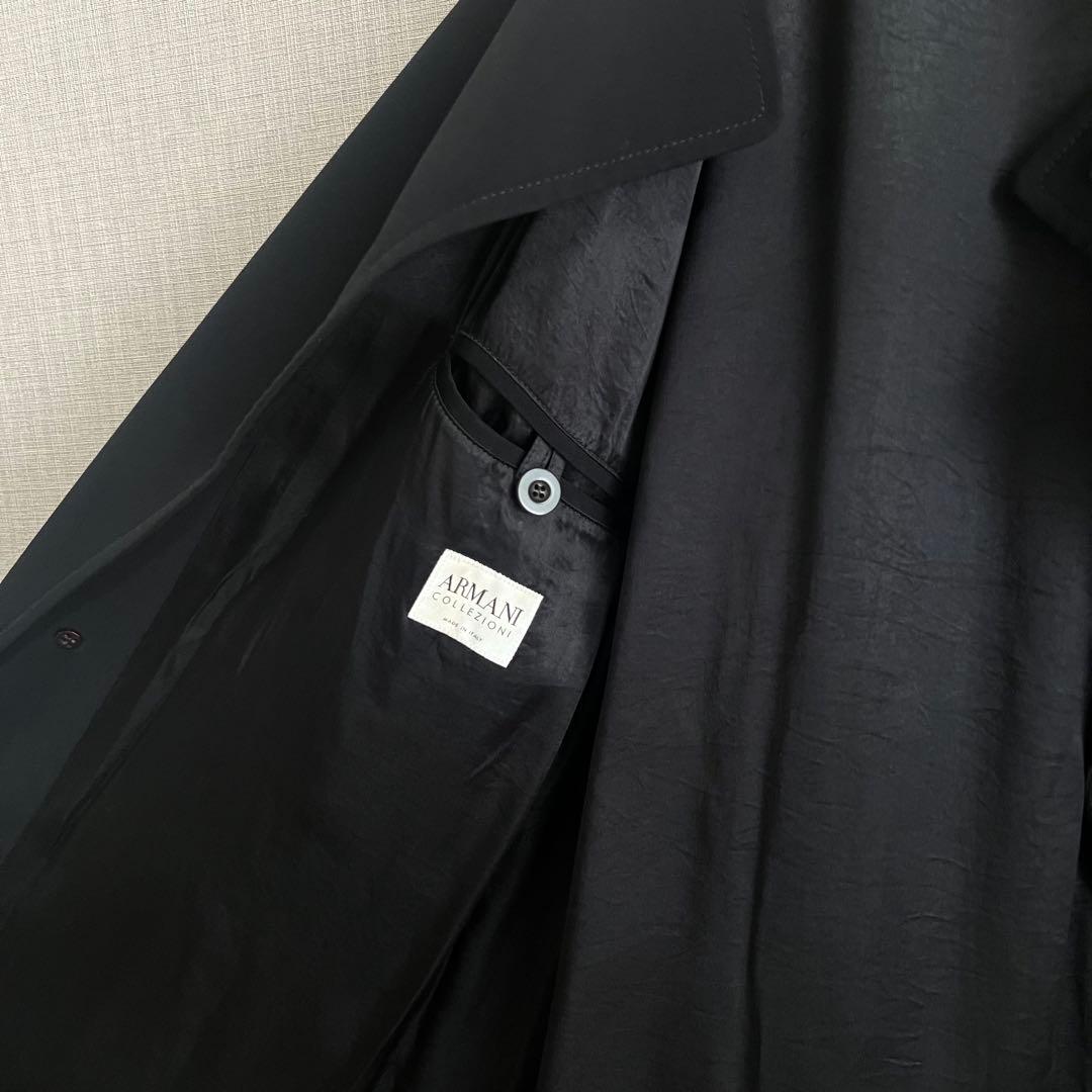 ARMANI アルマーニ シングルトレンチコート ロングコート ブラック 46