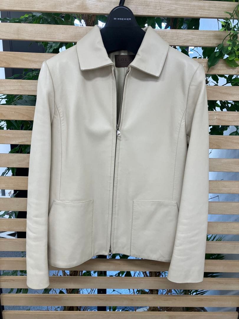 LOEWE アイボリー レザージャケット