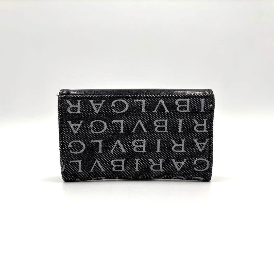 【未使用保管品】ブルガリ ケース ロゴマニア 総柄 ロゴ金具 メンズ 黒