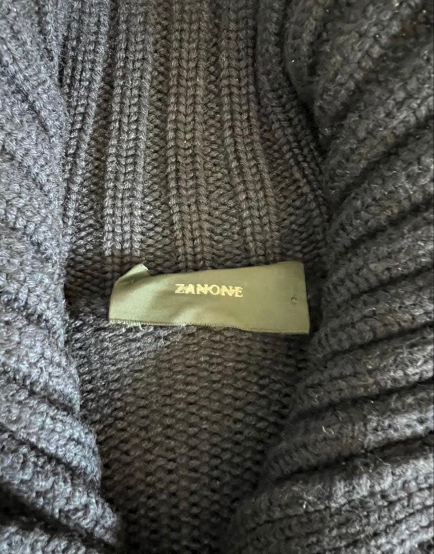 ZANONEザノーネ　スタンドカラーカーディガン　ネイビー　46