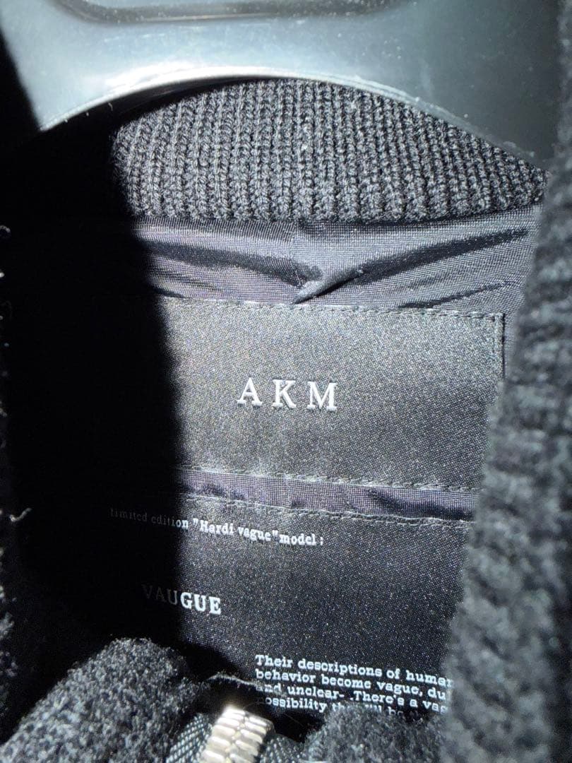 AKM ブラック ニットライダースブルゾン