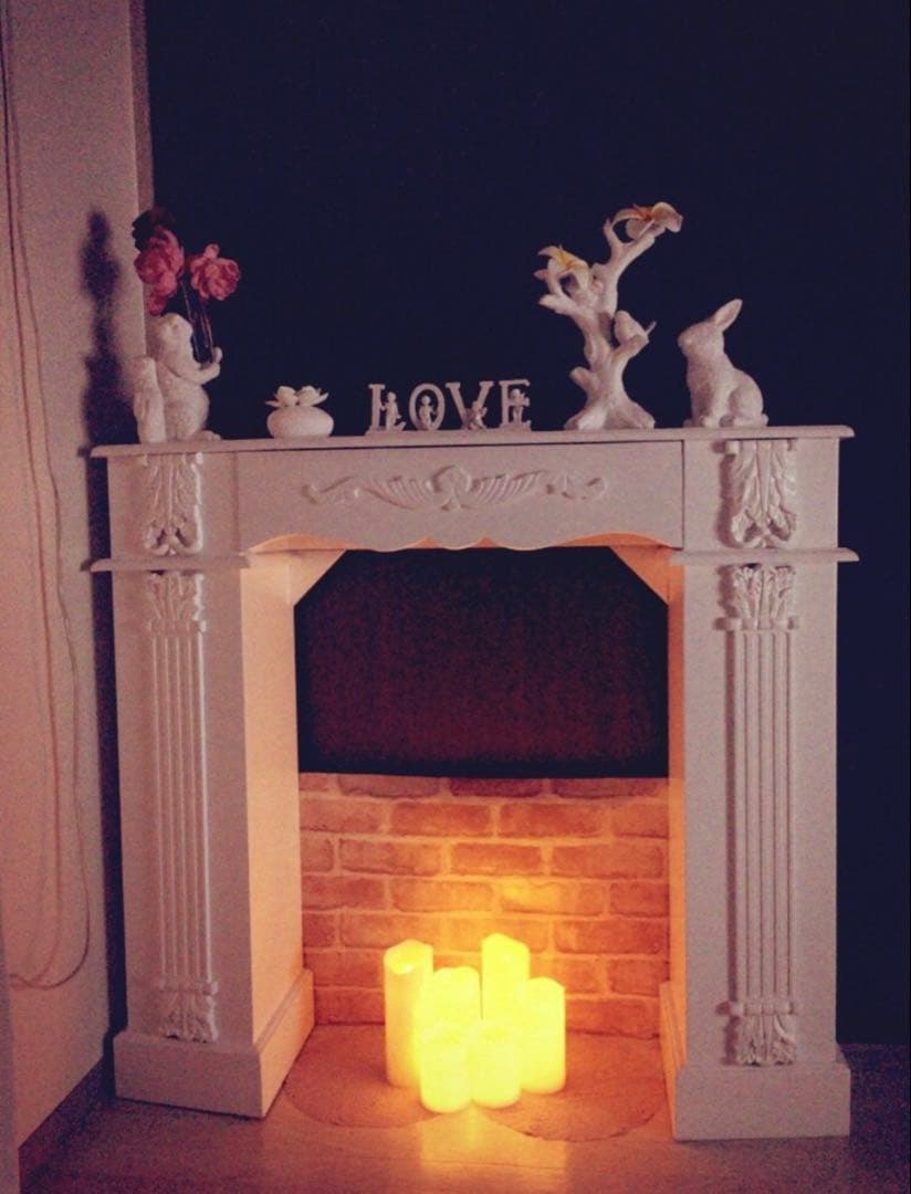 マントルピース　ファイヤープレイス　アンティーク調　ロココ　姫系家具　引き出し