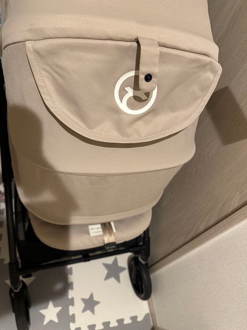 【美品】cybexメリオカーボン2024 アーモンドベージュ ドリンクホルダー付
