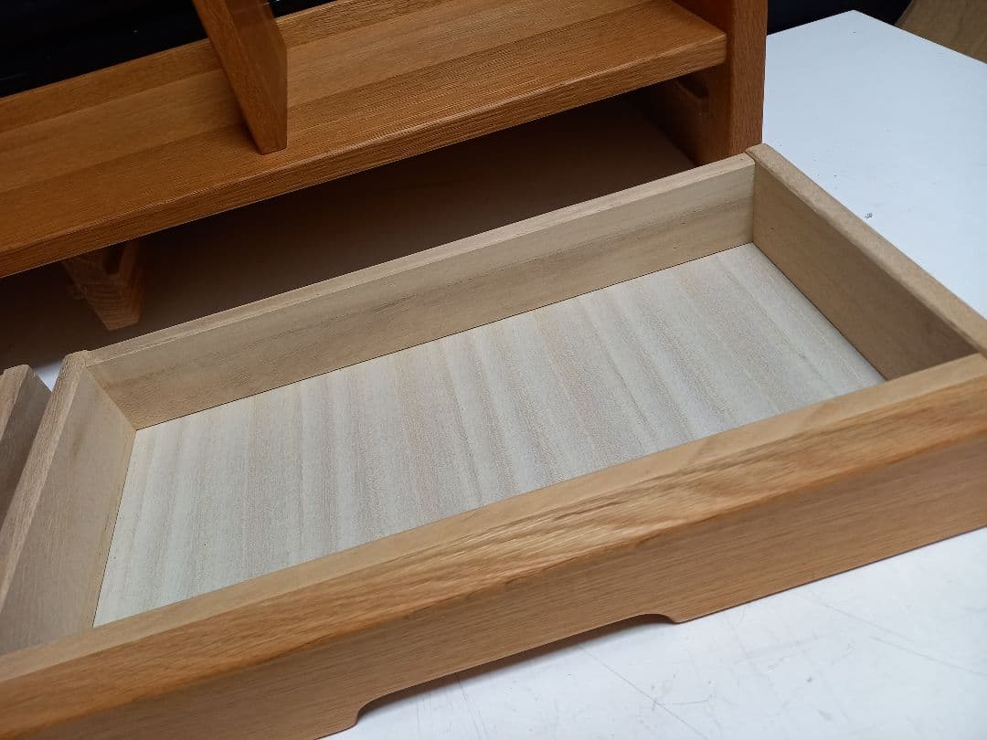 北欧モダン　ナチュラル　オーク　楢　無垢材　サイドラック　ブックシェルフ