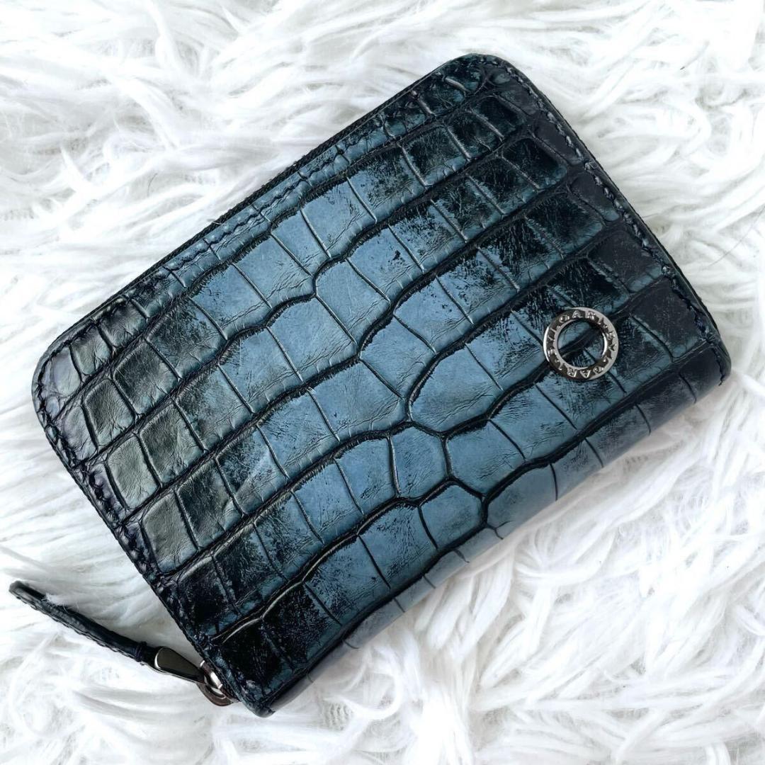 未使用級・最高級⭐︎ブルガリ マン  ラウンドジップ ケース アリゲーター