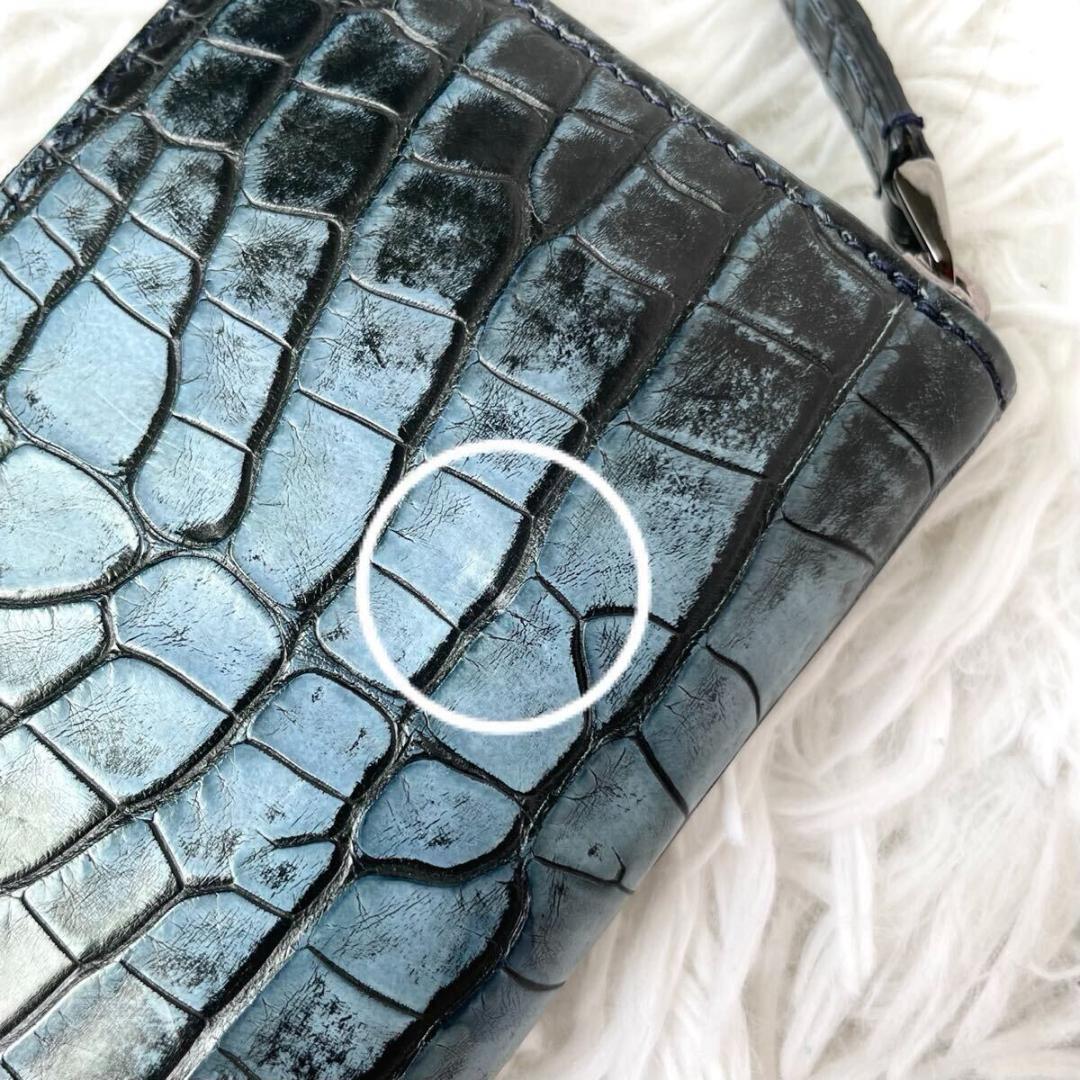 未使用級・最高級⭐︎ブルガリ マン  ラウンドジップ ケース アリゲーター