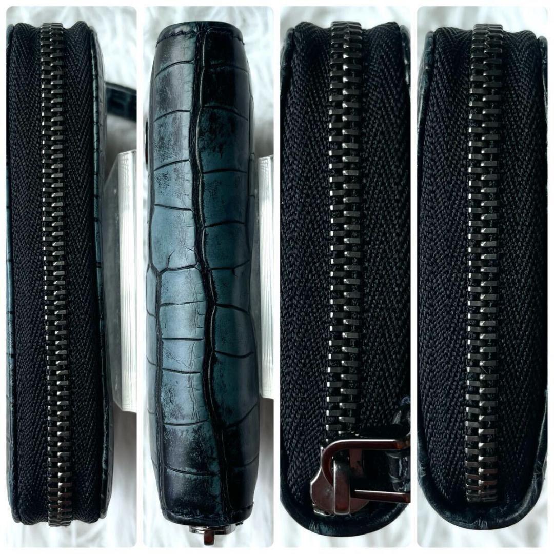 未使用級・最高級⭐︎ブルガリ マン  ラウンドジップ ケース アリゲーター