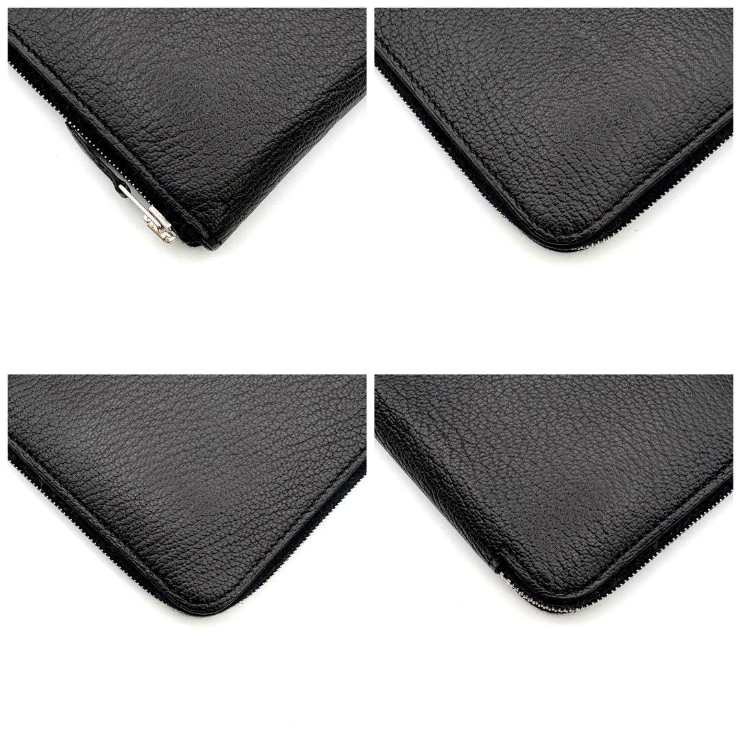 HERMES エルメス アザップロング ブラック シェブルミゾル　オールレザー