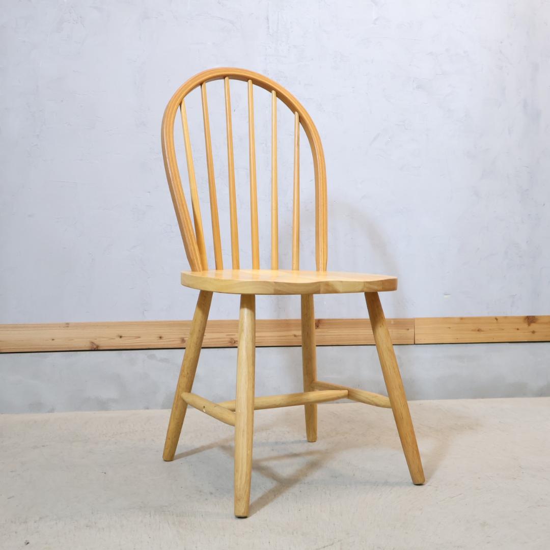 アンティーク調 ダイニングチェア ナチュラル ウィンザーチェア フープバック