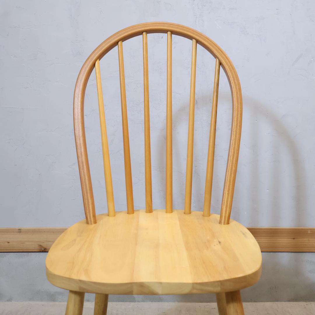 アンティーク調 ダイニングチェア ナチュラル ウィンザーチェア フープバック