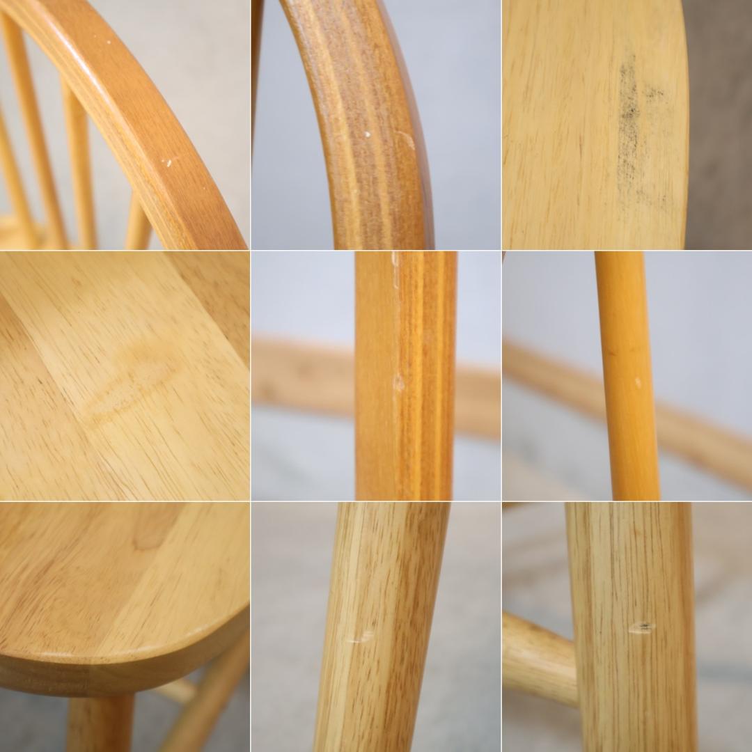 アンティーク調 ダイニングチェア ナチュラル ウィンザーチェア フープバック