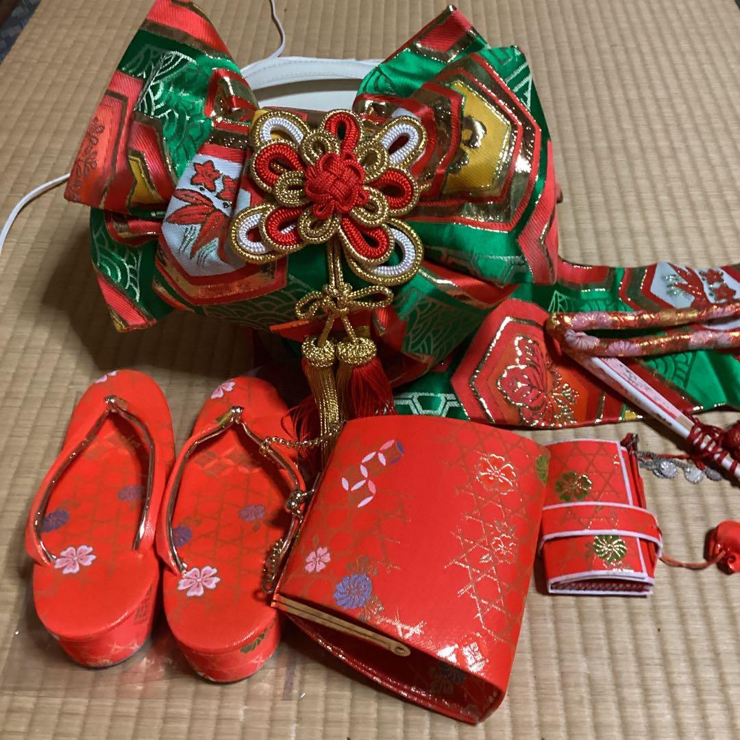 七五三小柄七歳用フルセット　帯幅14、5センチ　草履21センチ