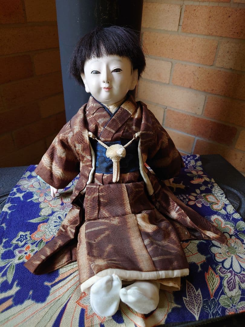 修復済（三代目東光様）市松人形　廣本乾随　大正期　福耳　長羽織　縮緬の長襦袢