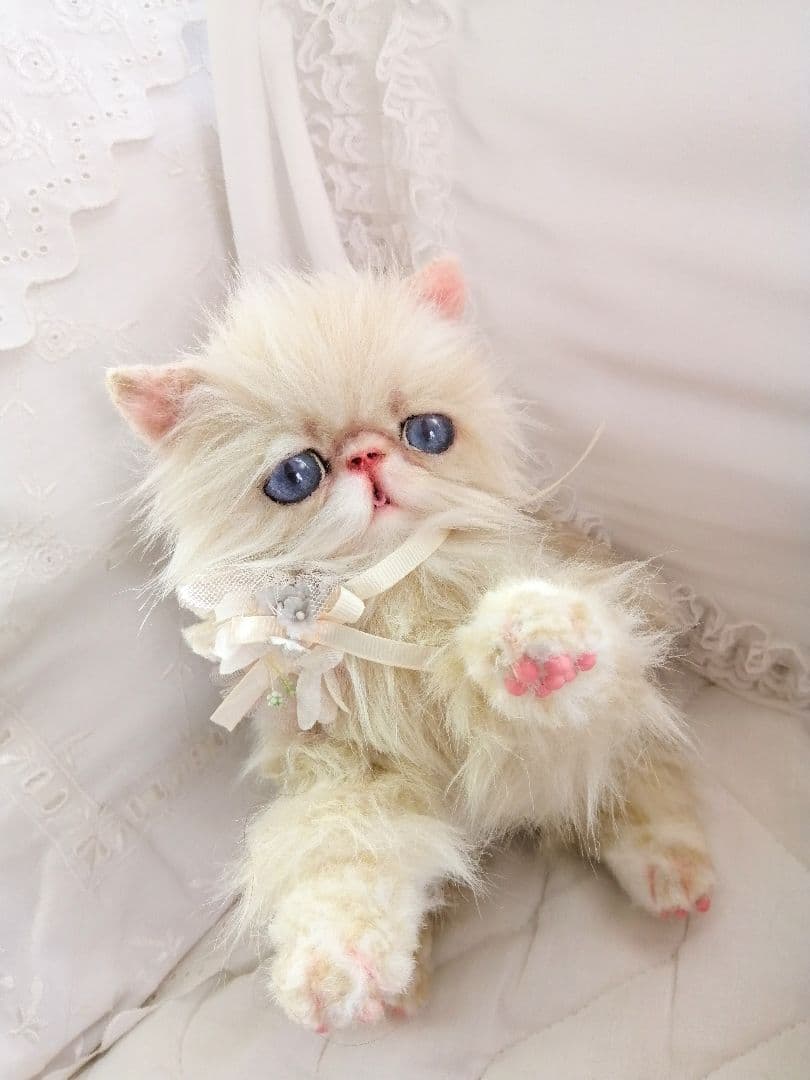 お花のバスケットと双子の子猫ちゃん♡エキゾチック♡アートドール♡ぬいぐるみ♡