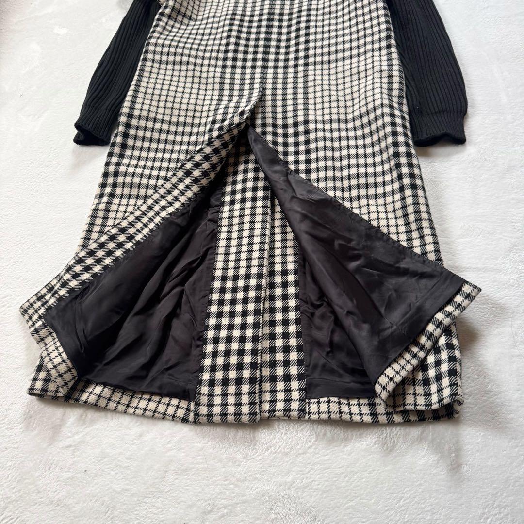 希少　MM6 Margiela チェック　ロングコート　ドッキング　マキシ丈