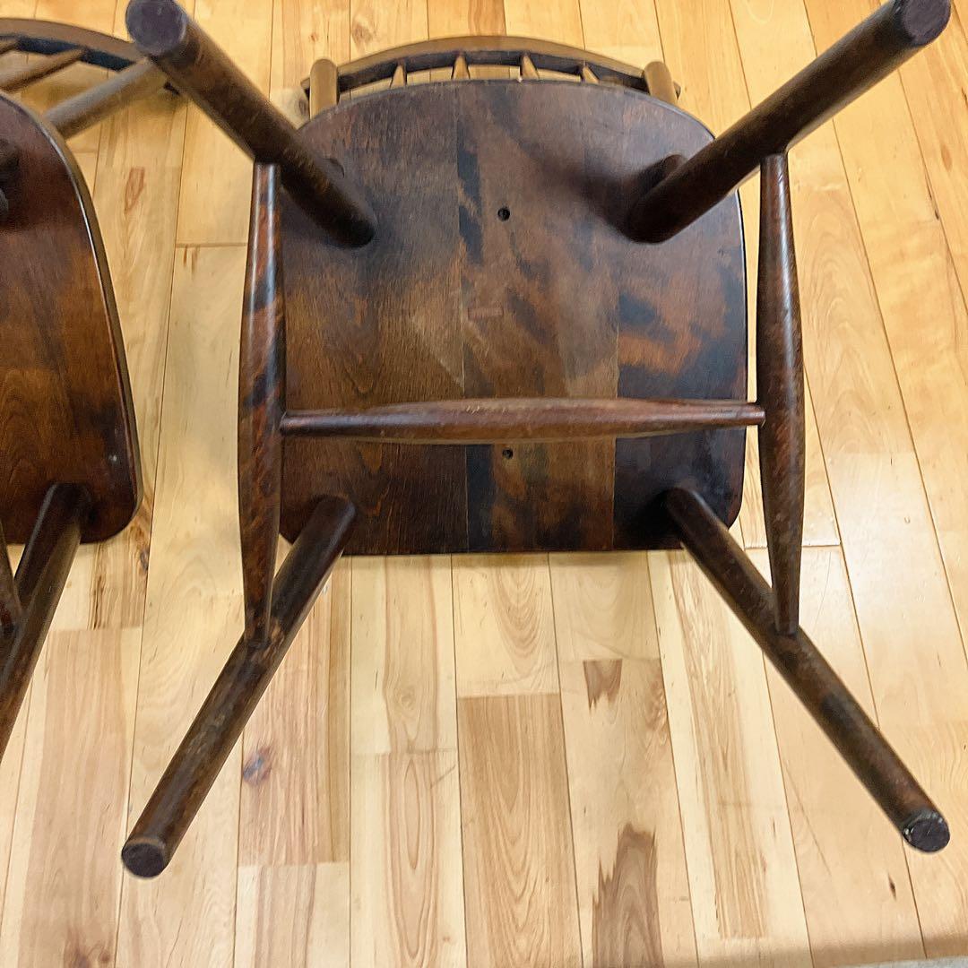 本物志向　北海道民芸家具　ダイニングチェア　ウィンザーチェア　樺材　廃盤　2脚
