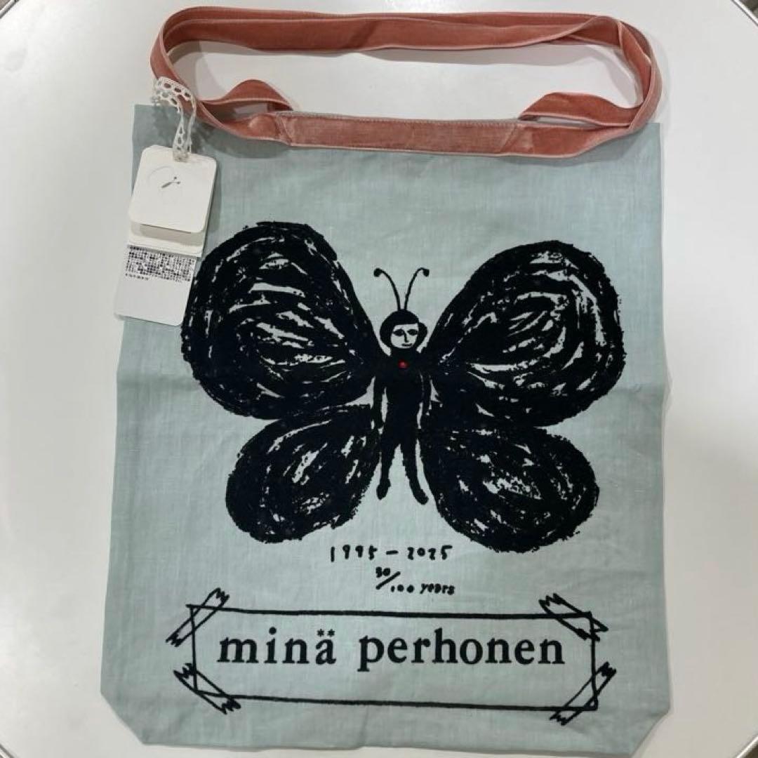希少新品mina perhonen 30周年ukka ライトブルー トートバッグ