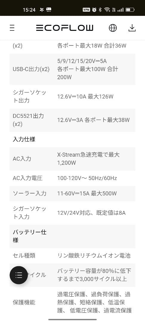 EcoFlow DELTA 2 ポータブル電源 1024Wh 新品未使用