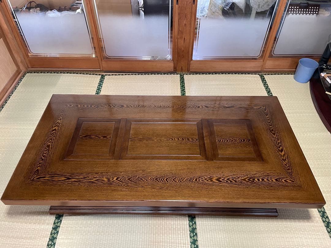 断捨離中バッハ様　昭和レトロ　アンティーク　囲炉裏　木製ダークブラウン 収納付き