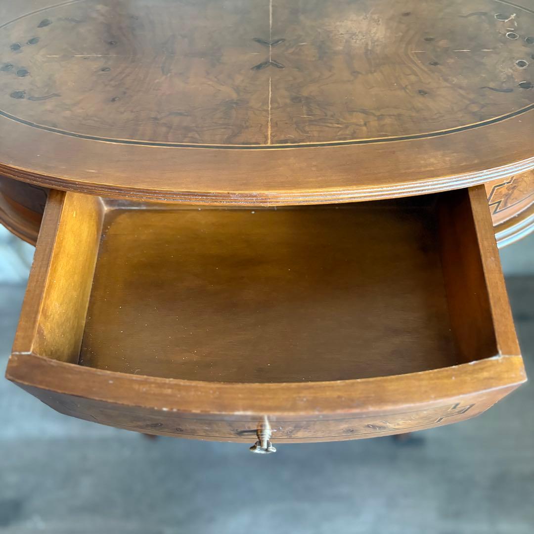 英国　白鳥モチーフ　オーバルコンソール　ウォルナット