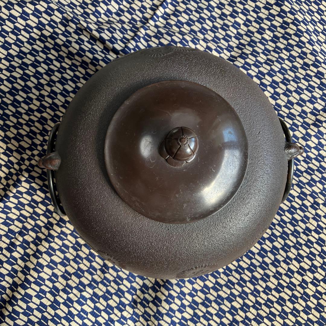 茶道　鬼面風炉　風炉釜