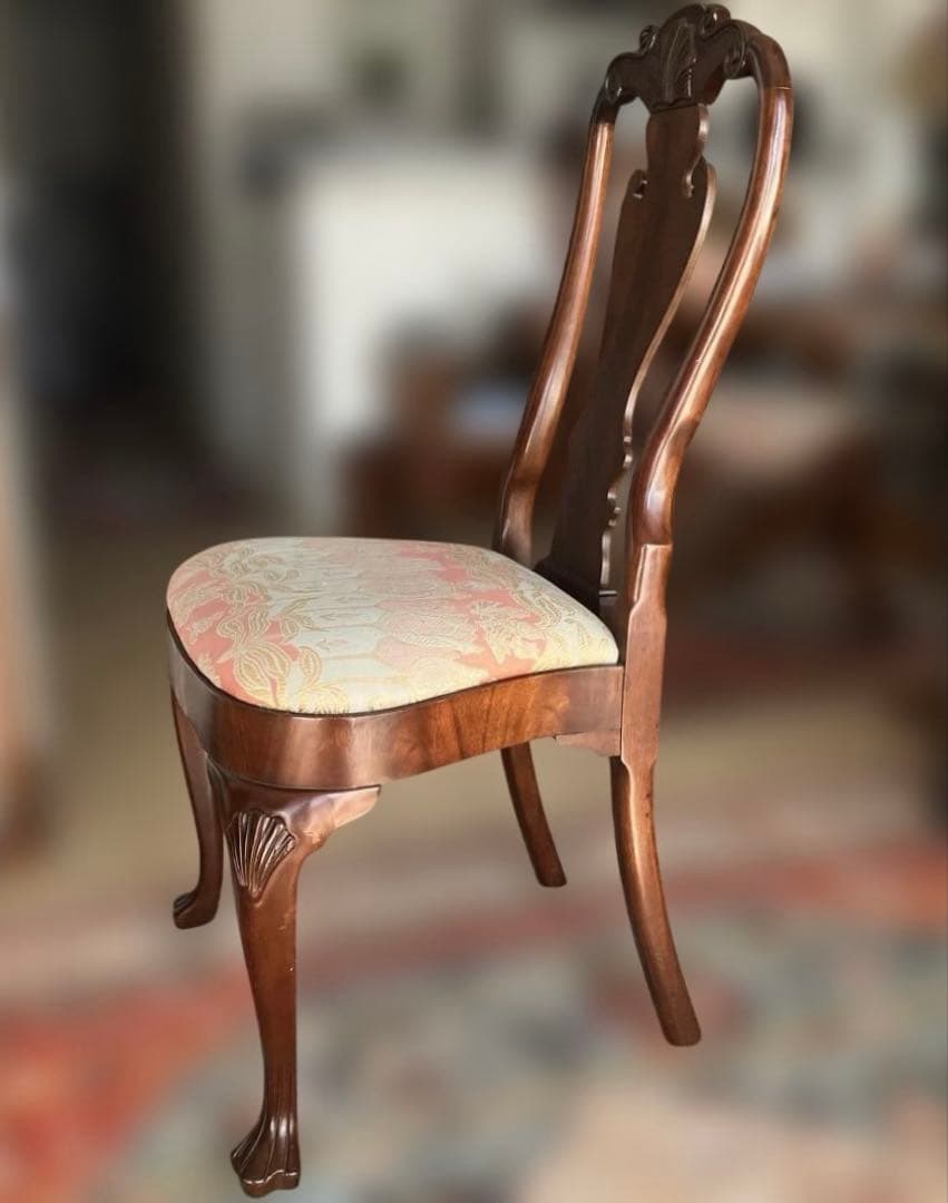 【送料無料地域限定】アンティーク　西洋カンセル社アインア様式猫脚チェア４脚セット