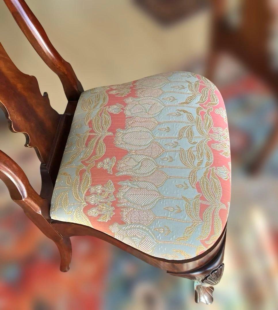 【送料無料地域限定】アンティーク　西洋カンセル社アインア様式猫脚チェア４脚セット