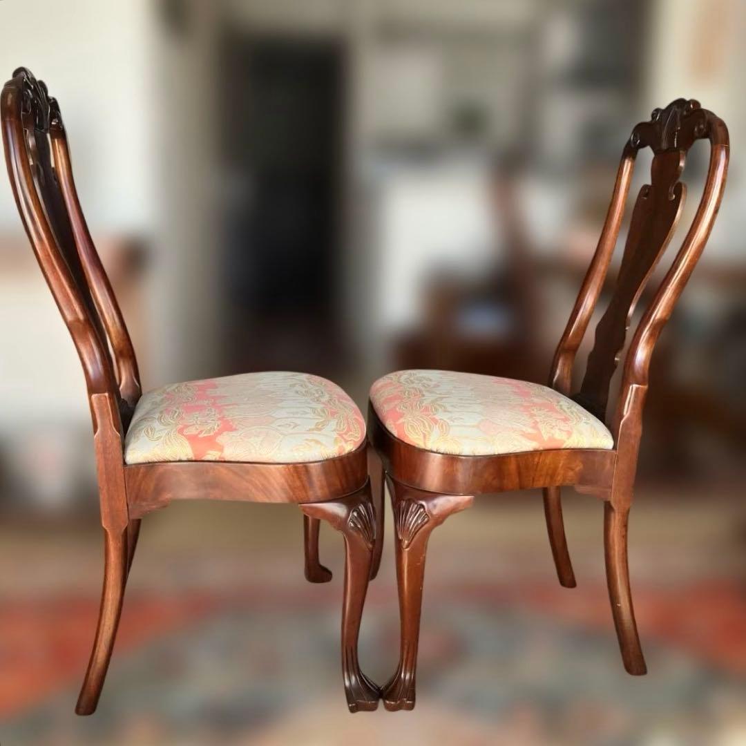 【送料無料地域限定】アンティーク　西洋カンセル社アインア様式猫脚チェア４脚セット