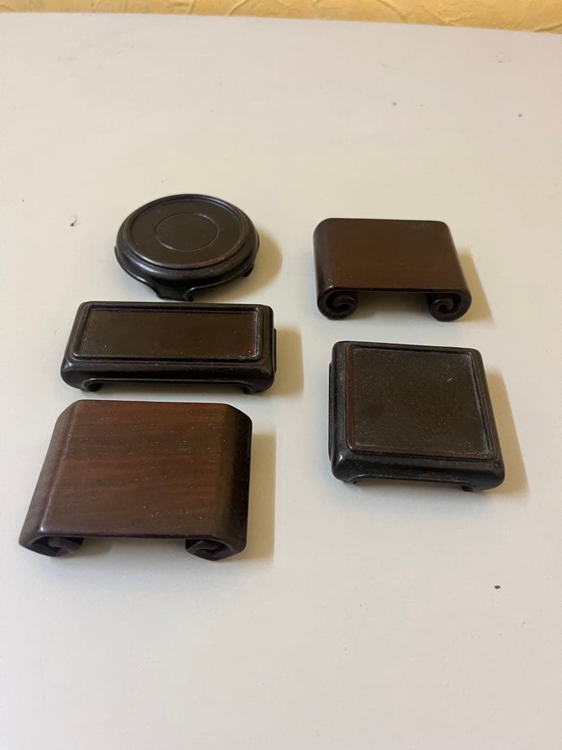 ミニ 木製 飾り台 小花台 盆栽台 香炉台 5個セット