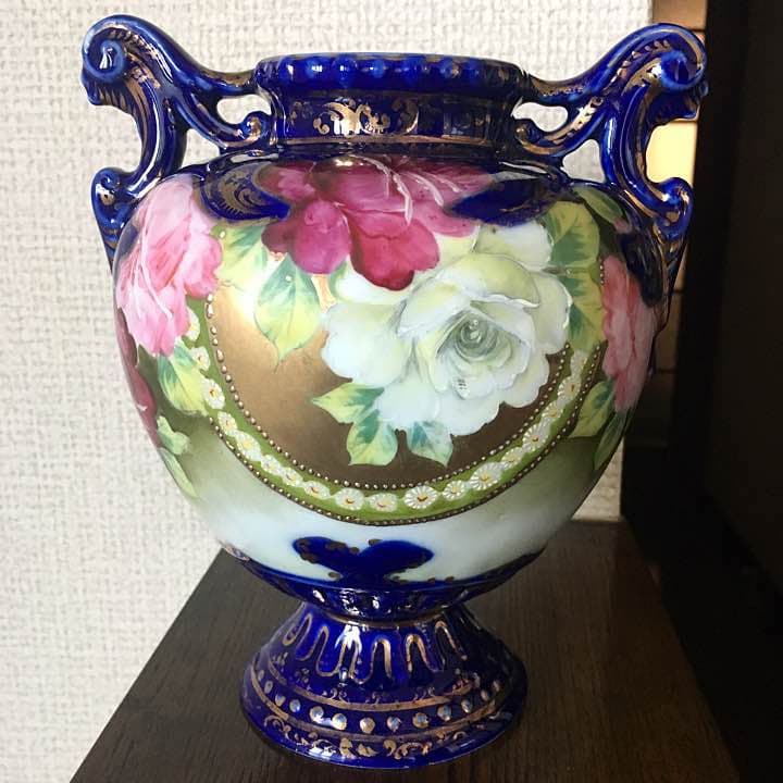 アンティーク 金彩 金盛  花瓶 オブジェ