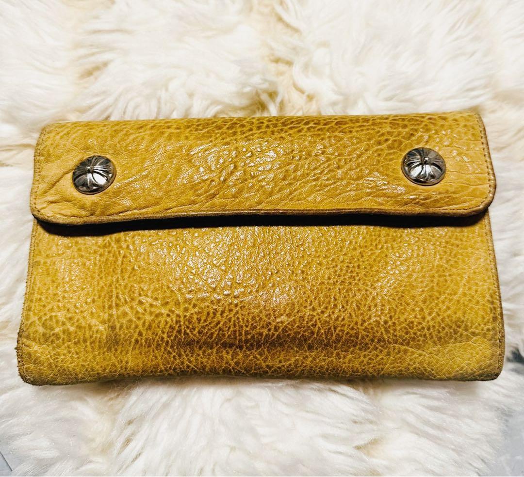 クロムハーツ■WAVE CROSS BALLヌードレザーウェーブウォレット長財布