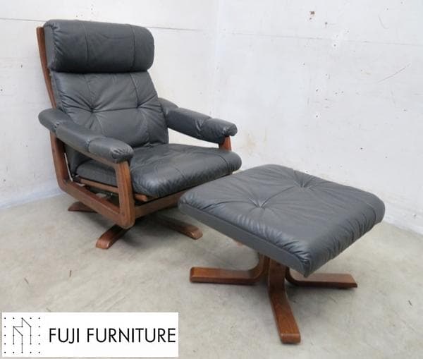 本革■冨士ファニチャ■リクライナー&オットマン■パーソナルチェア■北欧モダン■
