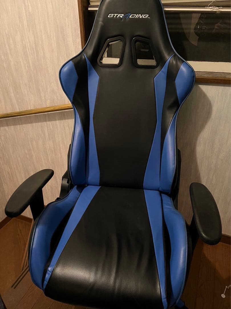 GTR RACING ゲーミングチェア　青&黒